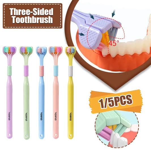 Three-Sided Soft Toothbrush