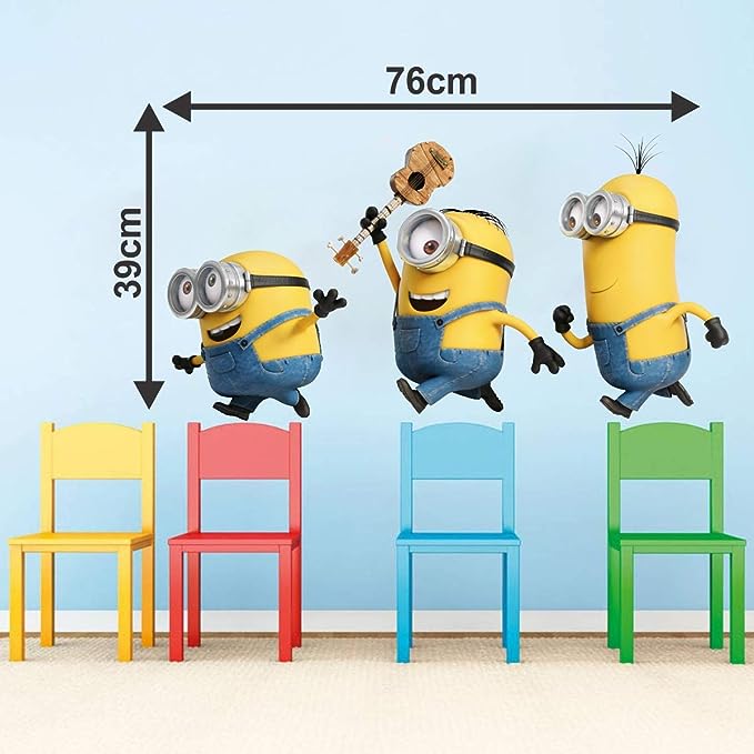 Minions Wall Stickers for Living Room, Bedroom, Kids Room (Vinyl, Standard, Multicolour) Crazy Things