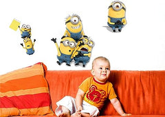 Minions Wall Stickers for Living Room, Bedroom, Kids Room (Vinyl, Standard, Multicolour) Crazy Things