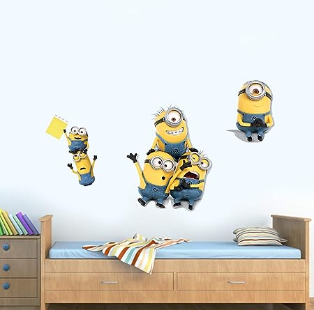 Minions Wall Stickers for Living Room, Bedroom, Kids Room (Vinyl, Standard, Multicolour) Crazy Things