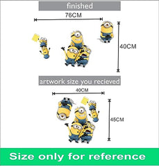 Minions Wall Stickers for Living Room, Bedroom, Kids Room (Vinyl, Standard, Multicolour) Crazy Things