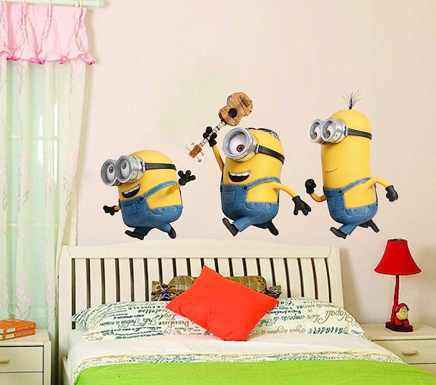 Minions Wall Stickers for Living Room, Bedroom, Kids Room (Vinyl, Standard, Multicolour) Crazy Things