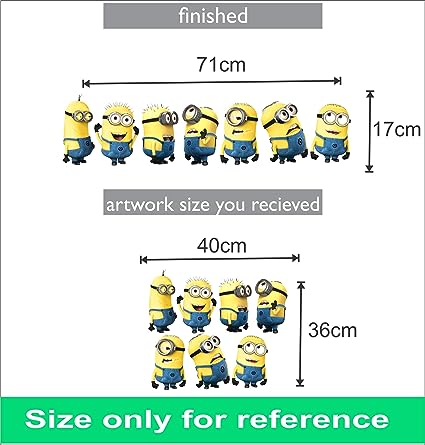 Minions Wall Stickers for Living Room, Bedroom, Kids Room (Vinyl, Standard, Multicolour) Crazy Things