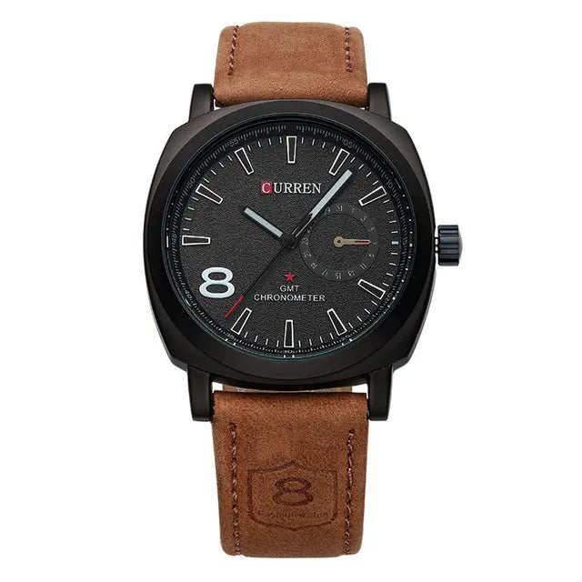 LUXURY MEN'S LEATHER WRIST WATCH CURREN ROUTE 8 Crazy Things