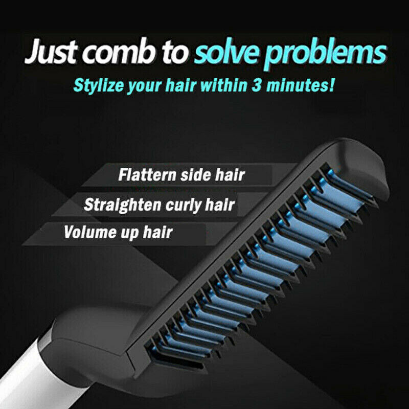 Men Quick Beard Straightener Styler Comb Multifunctional Hair Curling Curler Crazy Things