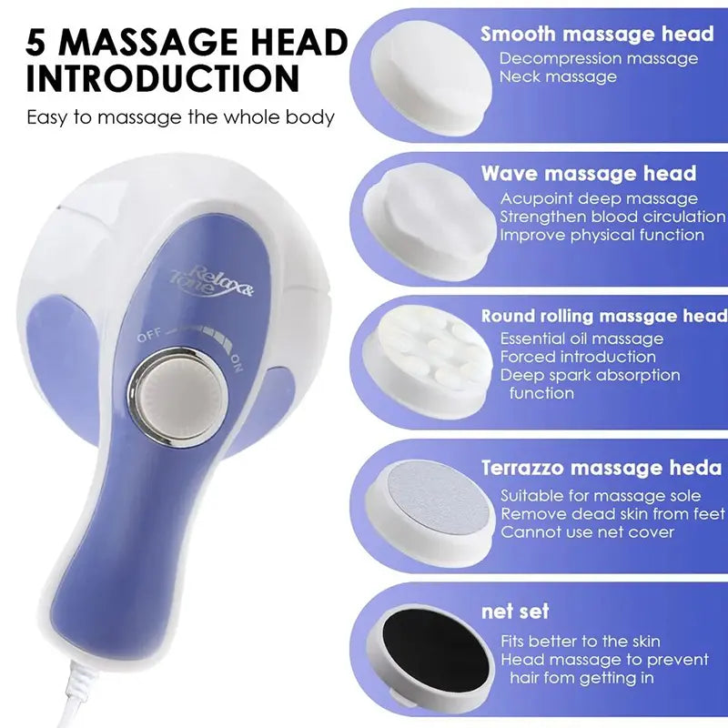 5 Headers Spin Body Massager Relax Spin Tone Electric Full Body Slimming Massager Roller CrazyThings-New Store