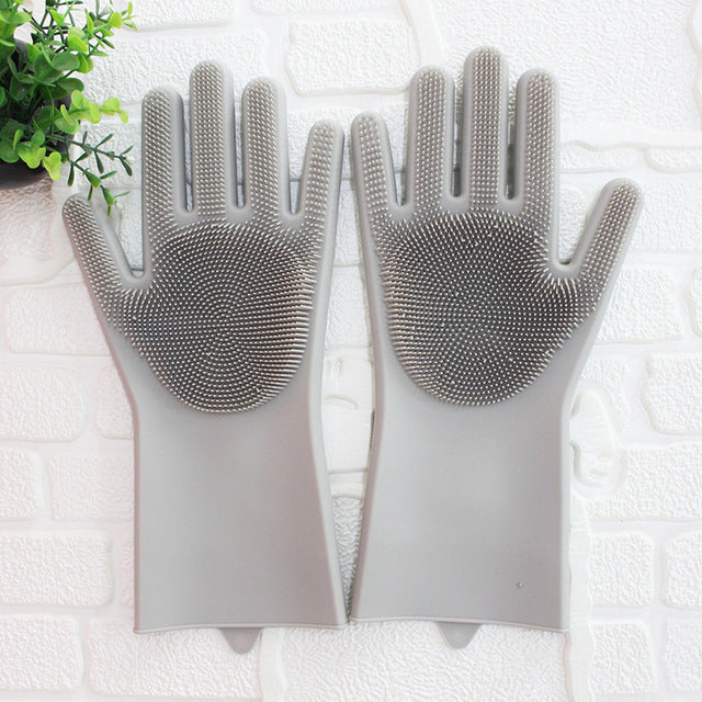 Dishwashing Cleaning Gloves Magic Silicone Rubber Dish Washing Glove for Household Crazy Things