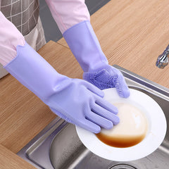 Dishwashing Cleaning Gloves Magic Silicone Rubber Dish Washing Glove for Household Crazy Things