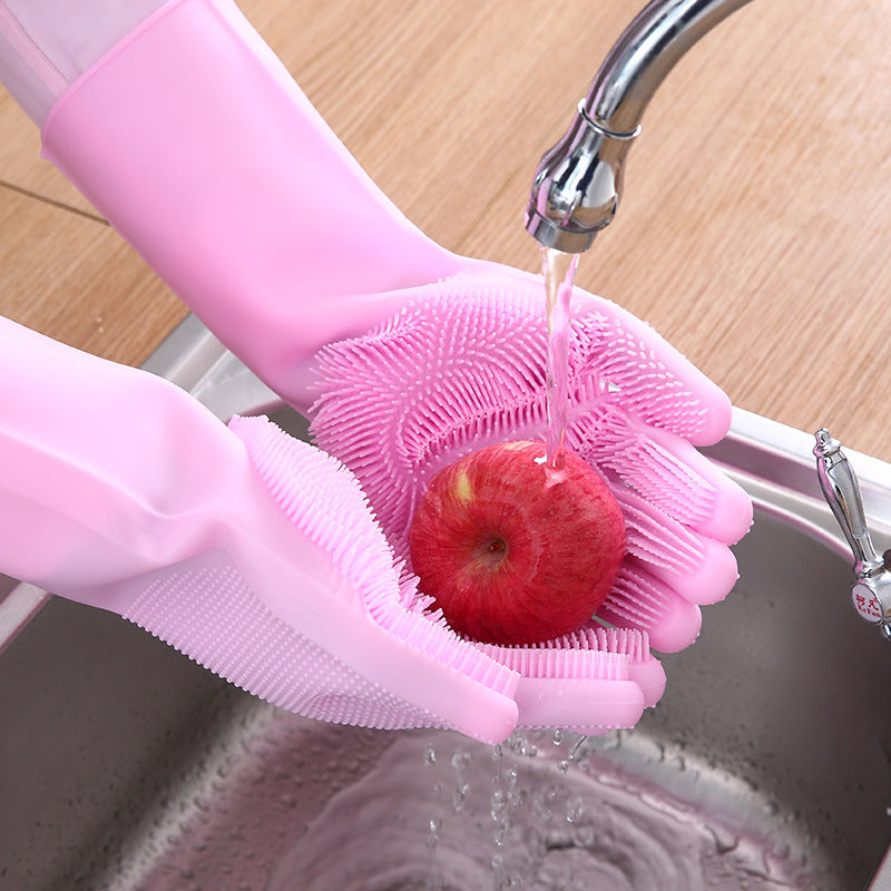 Dishwashing Cleaning Gloves Magic Silicone Rubber Dish Washing Glove for Household Crazy Things