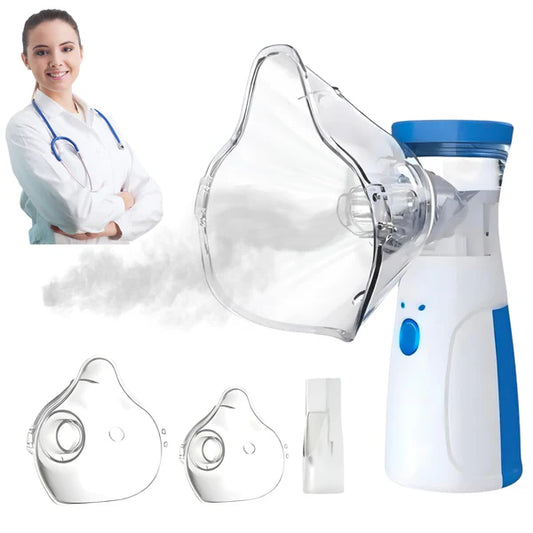 ( FREE DELIVERY )High Quality Portable Ultrasonic Nebulizer Machine  With 2 Masks for Kids and Adults