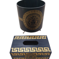 Versage Design Waste Bin And Tissue Box Set - Black CrazyThings-New Store